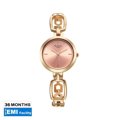 Picture of Titan Raga Quartz Analog Rose Gold Round Dial Rose Gold Metal Strap Watch For Women 