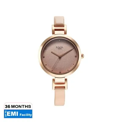 Picture of Titan Raga Memoirs Quartz Analog Pink Dial With Pink Color Leather Strap Watch For Women