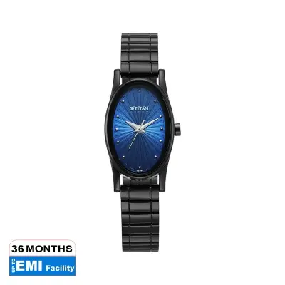 Picture of Titan Karishma Quartz Analog Blue Dial Black Stainless Steel Strap Watch For Women