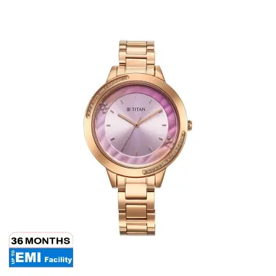 Picture of Titan Razzle Dazzle Quartz Analog Pink Dial Stainless Steel Strap Watch For Women