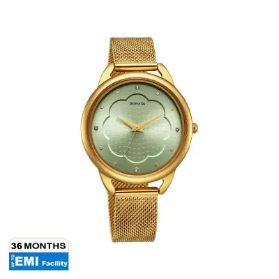 Picture of Sonata Wedding Quartz Analog Rose Gold Dial Stainless Steel Strap Watch for Women