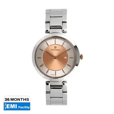Picture of Titan 2480Km01 Workwear Rose Gold Dial Fashion Ladies Watch