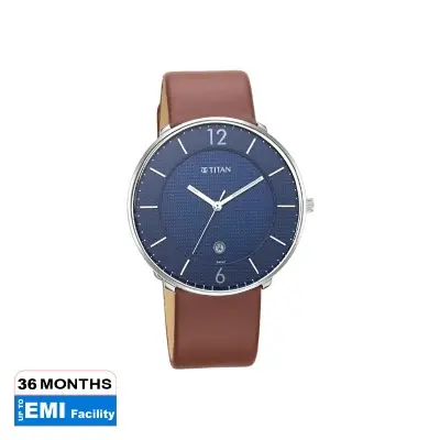 Picture of Titan 1849Sl03 Minimals Watch With Blue Dial & Analog With Date Function