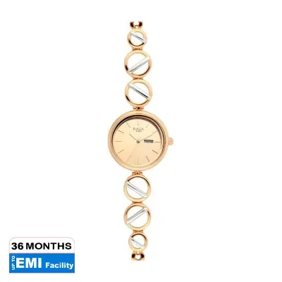 Picture of Titan 2644Km02 Raga Viva Rose Gold Dial Women Watch With Metal Strap