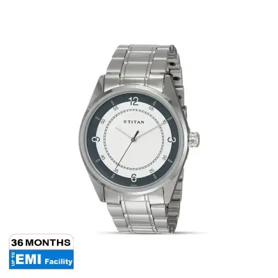 Picture of Titan Men'S Ti Men'S Timeless Charm: Men'S Analog Watch With White Dial And Metal Strap (1729Sm04)