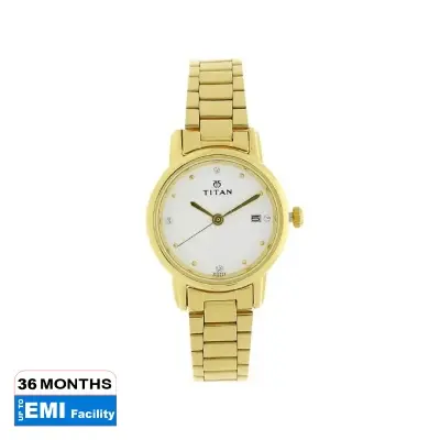 Picture of Titan 2572Ym01 Karishma White Dial Women Watch With Stainless Steel Strap