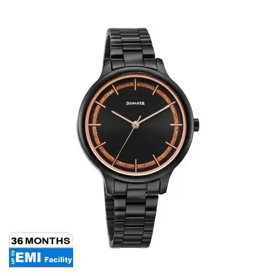 Picture of Sonata White Round Dial Silver Strap Watch For Gents