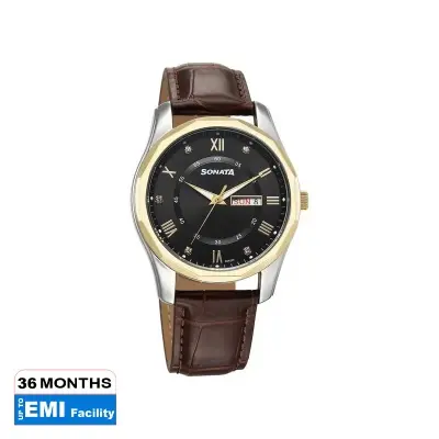 Picture of Sonata Aspire Quartz Analog Black Dial Leather Strap Watch for Men