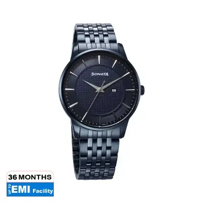 Picture of Sonata Aspire Quartz Analog Green Dial Stainless Steel Strap Watch for Men