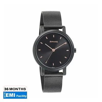 Picture of Sonata Brown Round Dial Maroon Strap Watch For Ladies