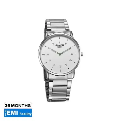 Picture of Sonata Quartz Analog Silver Dial Two Toned Stainless Steel Strap Watch For Women