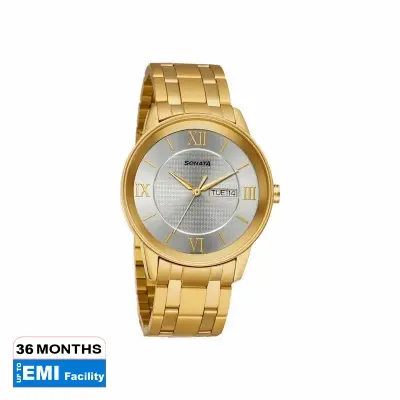 Picture of Sonata White Round Dial Rose Gold Strap Watch For Ladies