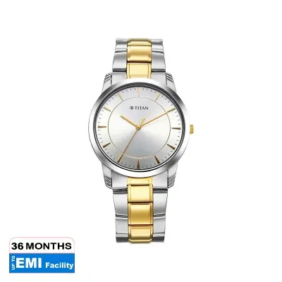 Picture of Titan Quartz 1774BM02 Silver Dial Stainless Steel Strap Quartz Analog Men 