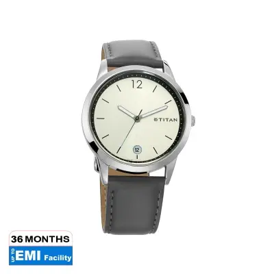 Picture of Workwear Watch with Silver Dial & Leather Strap