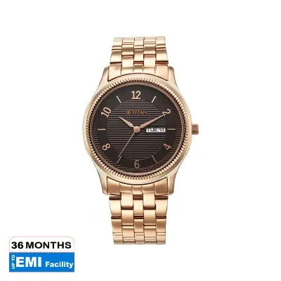 Picture of Titan Karishma Brown Dial Analog with Day and Date Stainless Steel