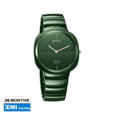 Picture of Titan Squircle Camo Quartz Analog Green Dial Ceramic Strap Watch For Unisex