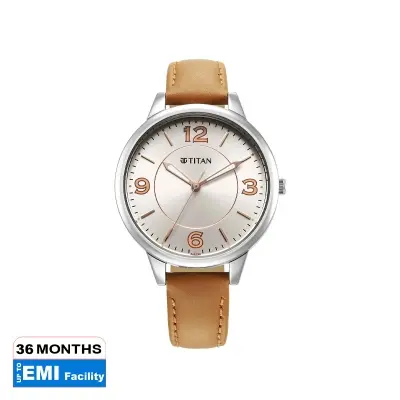 Picture of Urban Silver White Dial Leather Strap Watch