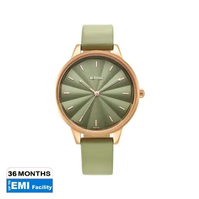 Picture of Neo Green Dial Leather Strap Watch for Women