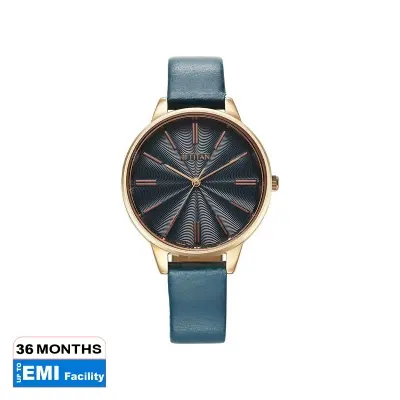 Picture of Titan Neo Quartz Analog Blue Dial Leather Strap Watch For Women