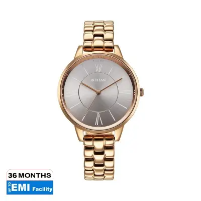 Picture of Titan Neo Quartz Analog Grey Dial Rose Gold Metal Strap Watch For Women