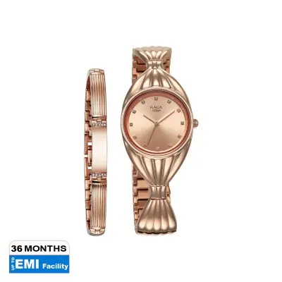 Picture of Titan Raga Memoirs Quartz Analog Rose Gold Dial With Rose Gold Metal Strap Watch For Women