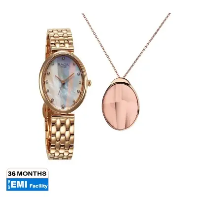 Picture of Titan Raga Memoirs Quartz Analog Mother Of Pearl Dial With Rose Gold Metal Strap Watch For Women