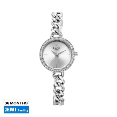 Picture of Titan Raga Showstopper Quartz Analog Silver Dial Metal Strap Watch for Women