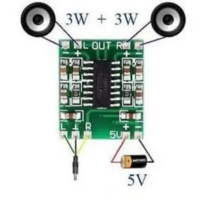 Picture of PAM8403 Stereo Audio Amplifier - Green