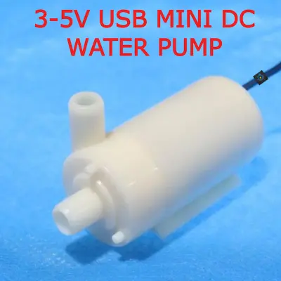 Picture of 3-5V USB Mini Submersible DC Water Pump 120L/H for Aquarium (White,50 gm)