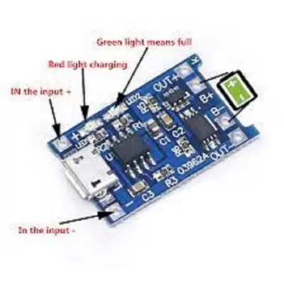 Picture of 5V 1A Micro USB 18650 Lithium Battery Charging Board Charger Module+ Protection Dual Functions TP4056 (Multicolor)