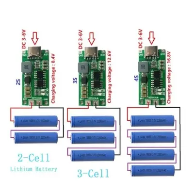 Picture of Multi-Cell 2S 3S 4S Type-C To 8.4V 12.6V 16.8V Step-Up Boost LiPo Polymer Li-Ion Charger 7.4V 11.1V 14.8V 18650 Lithium Battery