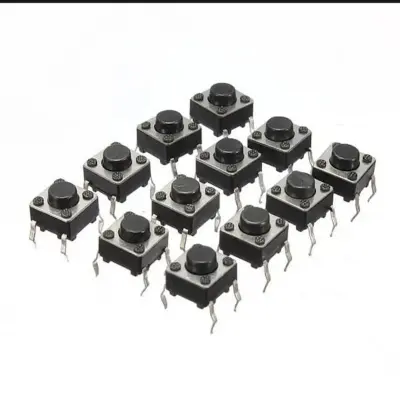 Picture of 10Pcs- TACTILE Momentary 4Pin Tactile Tact Push Button Switches 4 Pin 6x6x4.5mm On Off PCB Touch Switch Momentary Push Button Switch Square Push Button Light Switch (Multicolor)