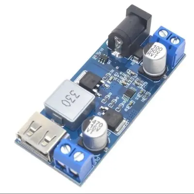 Picture of DC-DC 24V/12V To 5V 5A Step Down Power Supply Buck Converter Adjustable USB Charging Module For Phone (Multicolor)