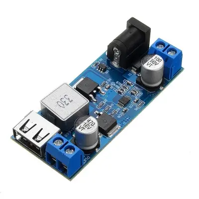 Picture of DC-DC 24V/12V To 5V 5A Supply Buck Converter Adjustable USB Charging Module For Phone (Blue)