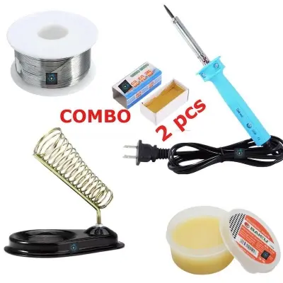 Picture of Soldering Package-Soldering Iron,Lead,2pcs Rosin And Soldering Stand,Soldering Paste - soldering iron (Multicolor)