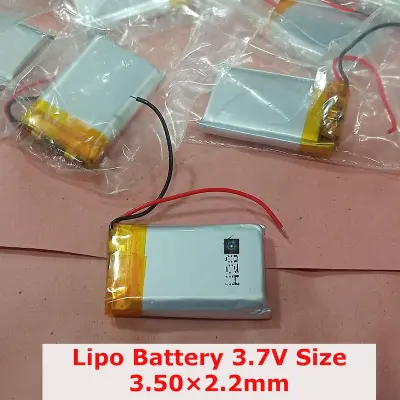 Picture of Lipo Battery 3.7V Size 3.50×2.2mm Lithium Polymer Rechargeable Lipo battery (Silver)