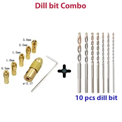 Picture of Drill Chuck ( 3.17mm ) with Dill bit Combo (Silver)