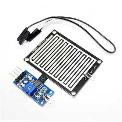Picture of Large Area Rain Sensor DC 3V 5V Weather Raindrops Rainwater Module Rain Sensors With Digital & Analog Output Rain Humidity Detection Sensor (Silver)