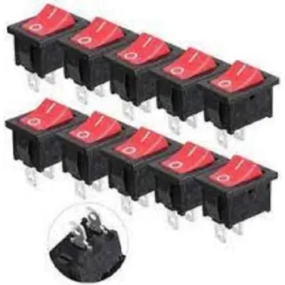 Picture of 10 Pc Electronics Mini 2 Pin SPST on/OFF Switch for Electronic Circuit PCB for Project or Experiment (Red)