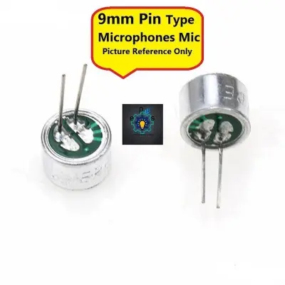 Picture of 2Pcs- Electret Condenser Microphones 9mm Multipurpose Microphone Mini MIC Cartridge 2 Pin Type