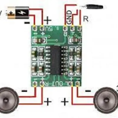 Picture of combo offer 5v Bluetooth Stereo audio receiver and Mini Digital Power Amplifier Drive Board 3W +3W circuit Board