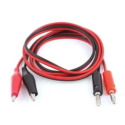 Picture of Alligator Probe Test Lead Clip to Banana Plug Probe Cable for Multimeter-Pair Alligator Probe Test Lead Clip to Banana Plug Probe Cable for (Black)