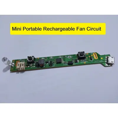 Picture of Mini Portable Rechargeable Fan Circuit Main Board 3.7V 3-Baffle Speed Regulation 18650 Lithium Battery Charge & Discharge Control Board DC Mini Fan Circuit (Multicolor)