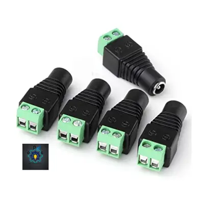 Picture of DC Power Balun Connector Adapter Plug female soket 5 PCS (Silver)