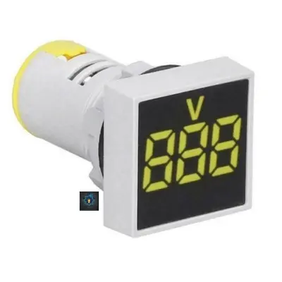 Picture of 22MM AC20-500V Voltmeter Square Panel LED Digital Voltage Meter Indicator Light AD101-22VMS (Gold)