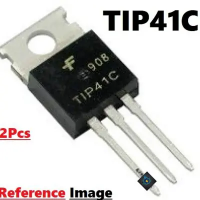Picture of 2Pcs- Chinese TIP41C TIP41 TIP-41 TIP 41 NPN Transistor 100V 6A 65W 3 Pin General Purpose NPN Transistor TO-220 Epitaxial Silicon Power Transistor (Black)