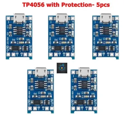 Picture of TP4056 1A Battery Charging Module with Protection-Micro B USB (Multicolor)