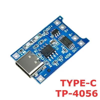 Picture of TP4056 Type-c USB 5V 1A 18650 Lithium Battery Charger Module Charging Board with Dual Protection Functions (Silver)