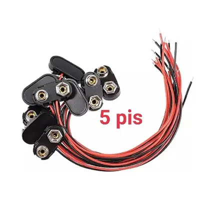 Picture of Blue 9v DC Battery Clip Connector High Quality-5Pcs (Black)