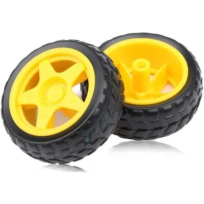 Picture of 2 Pcs Smart Robot Wheels Car Tyres For Gear Motor (Multicolor)